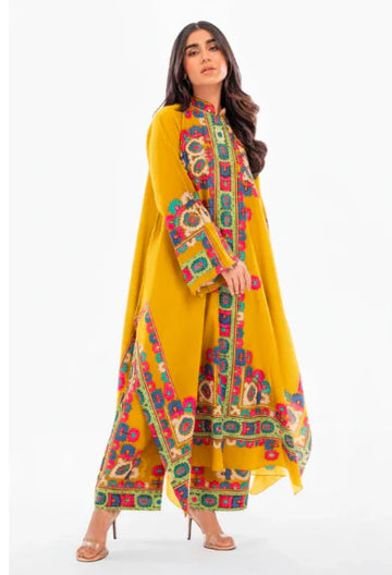 Mustard Kaftan 3 Piece Suit for Women